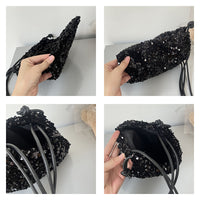 スパンコールバッグ ショルダーバッグ レディース ミニバッグ 巾着バッグ 結婚式 きれいめ ネコポス