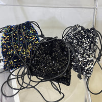 スパンコールバッグ ショルダーバッグ レディース ミニバッグ 巾着バッグ 結婚式 きれいめ ネコポス