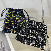 スパンコールバッグ ショルダーバッグ レディース ミニバッグ 巾着バッグ 結婚式 きれいめ ネコポス