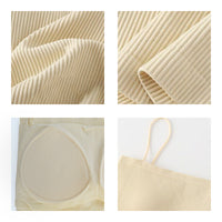 カップ付き リブ キャミソール インナー タンクトップ ブラトップ ノンワイヤー 肌着 下着 ネコポス