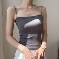 カップ付き リブ キャミソール インナー タンクトップ ブラトップ ノンワイヤー 肌着 下着 ネコポス