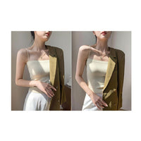 カップ付き リブ キャミソール インナー タンクトップ ブラトップ ノンワイヤー 肌着 下着 ネコポス