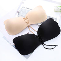 ヌーブラ 盛れる 美胸 レースアップブラ 紐付き 編み上げ パッド ネコポス