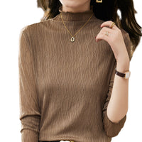 レース シアートップス ハイネック 薄手 トップス レースインナー フリル 長袖 重ね着 ネコポス