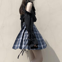 量産型 地雷系 ブラウス リボン シャツ ブラウス トップス 肩出し フリル ネコポス