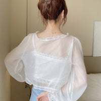 レーストップス レディースカーディガン シアートップス トップス カーディガン 長袖 ネコポス