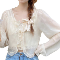 レーストップス レディースカーディガン シアートップス トップス カーディガン 長袖 ネコポス