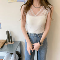 レーストップス トップス シアー キャミソール レーストップス タンクトップ レース インナー ネコポス