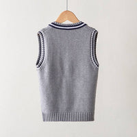 キッズ Vネックニットベスト ケーブル編み ネコポス