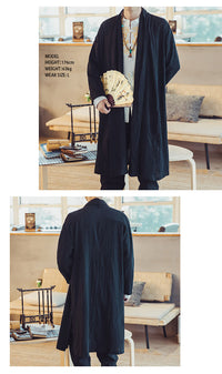 メンズ 綿麻カーディガン