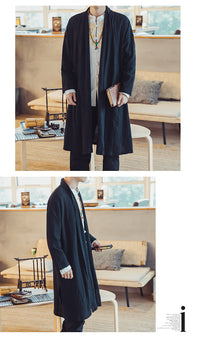 メンズ 綿麻カーディガン