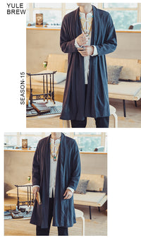 メンズ 綿麻カーディガン