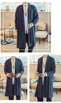 メンズ 綿麻カーディガン