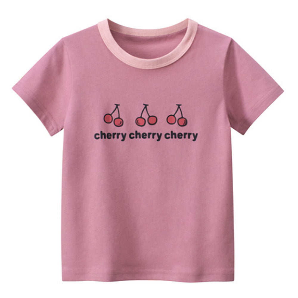キッズ Tシャツ さくらんぼ チェリー 半袖 女の子 ピンク パープル